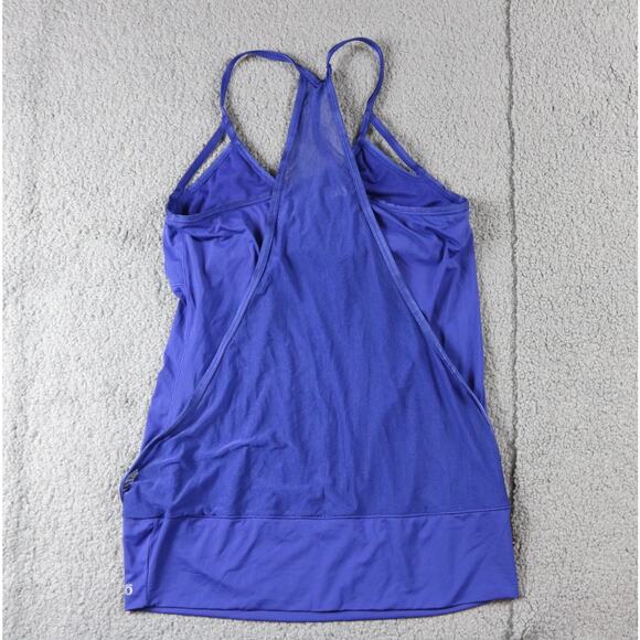 ALO Yoga Womens Blue Medium Racerback Mesh Tank Top Pull Over - Picture 2 of 6